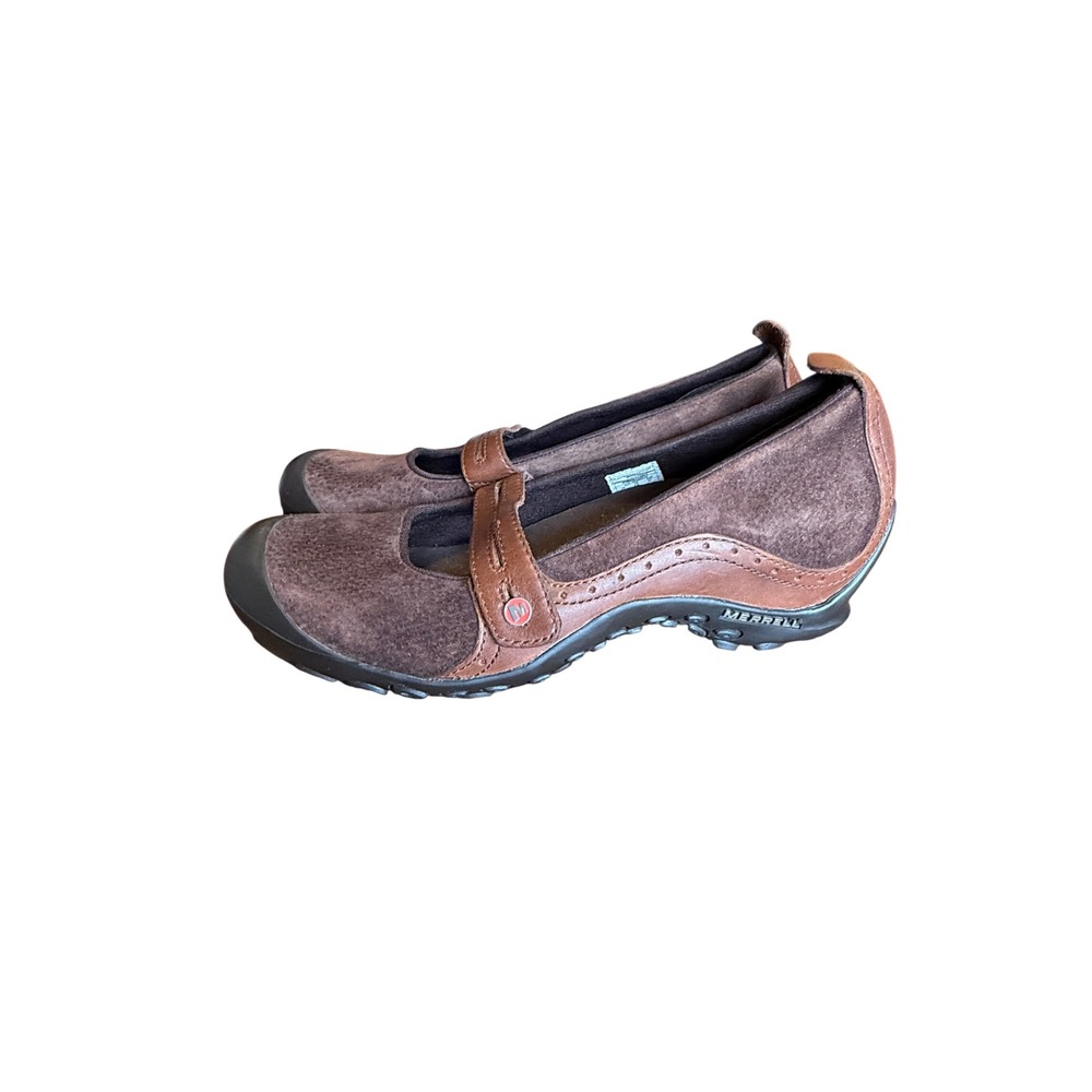Merrell Plaza Bandeau Espresso Brown Suede Leather Mary Jane Shoes Womens 10